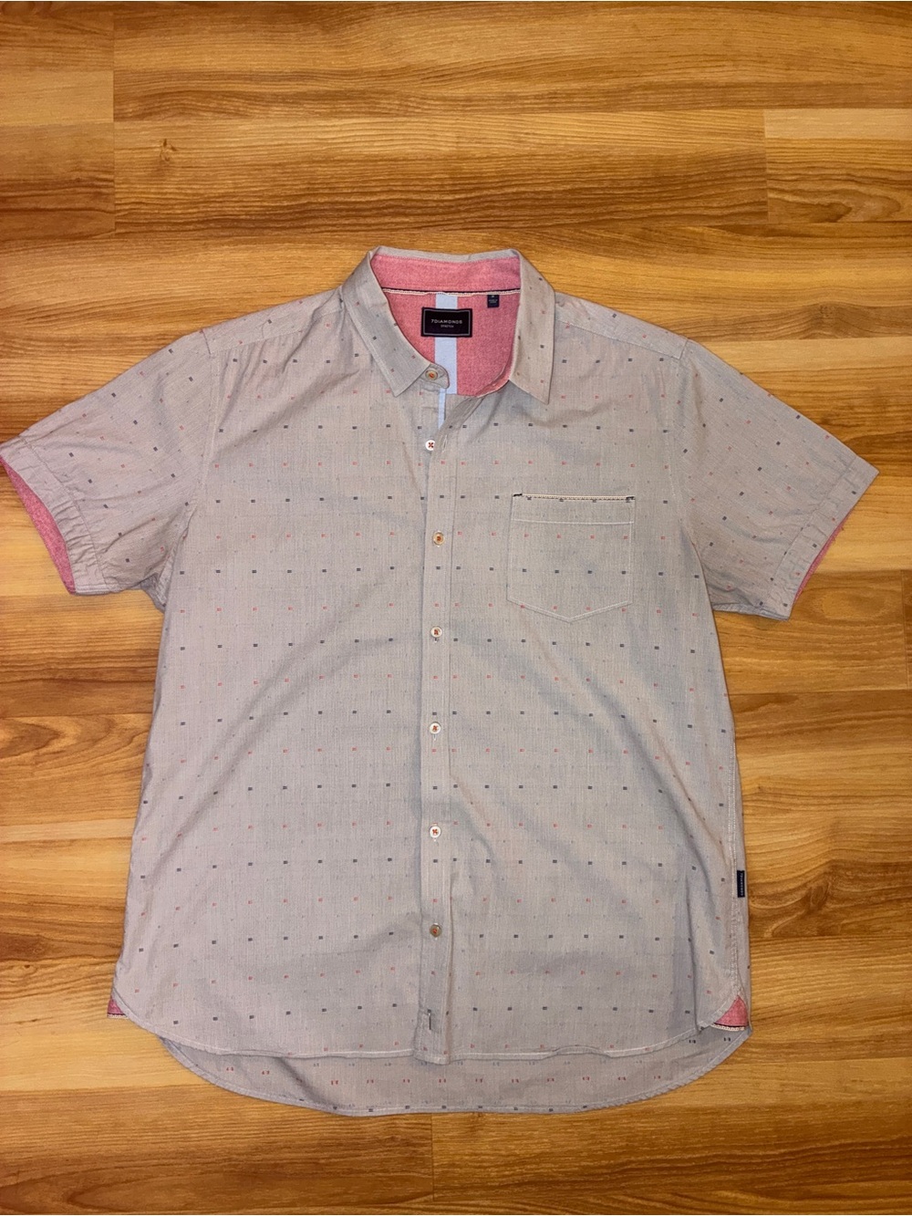 7Diamonds Short Sleeve Stretch Shirt In Modular Mix Print